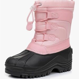 Kids Pink and Black Snow Boots